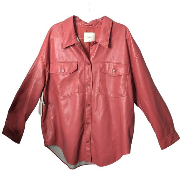Aritzia Wilfred The Ganna Shirt Jacket Warm Sienna Red (Pink) NWT Size 2XL - Picture 1 of 12